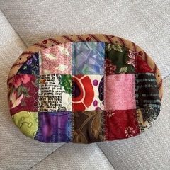 ハンドメイドポーチ キルティング　レトロの画像