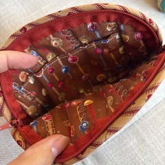 ハンドメイドポーチ キルティング　レトロの画像