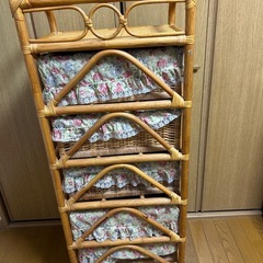 ラタン 5段収納ラックの画像