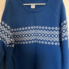 GAP ギャップ ニット セーター ブルー ノルディック柄 Lの画像