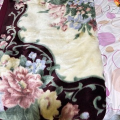 シングルサイズ 毛布 ワインレッド色 210×140の画像