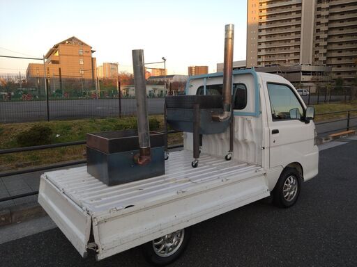 焼きいも薪釜2台セット軽トラ付きオートマ石焼き芋窯訳アリ石焼き芋機