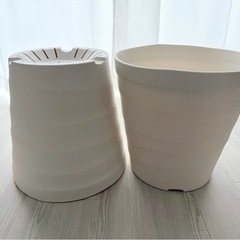 アップルウェアー クラフトポット 35型 プランター 鉢 大型　ホワイト 2個セットの画像