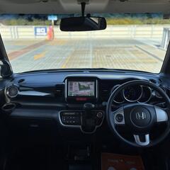 神奈川【自社ローン】保証人無可★全国対応★N-BOXカスタム【G Lパッケージ】車検2年付/左側パワスラ/社外ナビ/スマートキー/走行中TV可/ＤＶＤ再生/フルフラットシート/フォグ/ETCの画像
