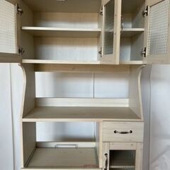 No.172　キッチンボード　食器棚　レンジ台　カントリー風　幅90cm（豊橋市収集業務課リユース家具）の画像