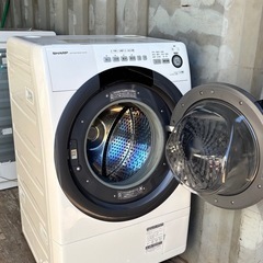 🔥🔥SHARPシャープ🔥🔥 ES-S7D-WR ドラム式洗濯機乾燥🔥🔥　分解洗浄済み　7/3kg コンパクト　マンションサイズ　小型　一人暮らし　右開き　設置まで対応　配送無料🚚💦の画像