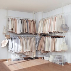 大容量！突っ張り棒　ハンガーラック　クローゼットの画像