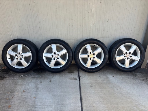 メルセデスベンツ Bクラス　W245 純正16インチホイール 4本 6J +46 5H 112 ４本➕ラバーチェーンセット