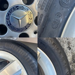 メルセデスベンツ Bクラス　W245 純正16インチホイール 4本 6J +46 5H 112 ４本➕ラバーチェーンセットの画像