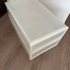 【２個セット】ポリプロピレン 衣装ケース 小　約幅４０×奥行６５×高さ１８ｃｍ　収納　収納ケースの画像