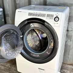 🔥🔥SHARPシャープ18年🔥🔥 ES-S7C-WL ドラム式洗濯機乾燥🔥🔥　分解洗浄済み　7/3kg コンパクト　マンションサイズ　小型　一人暮らし　左開き　設置まで対応　配送無料🚚💦の画像