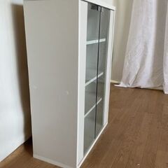 No.178　ガラス扉付き収納棚（豊橋市収集業務課リユース家具）の画像
