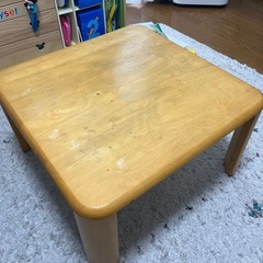 【差し上げます】天然木ローテーブル(折りたたみ可)の画像