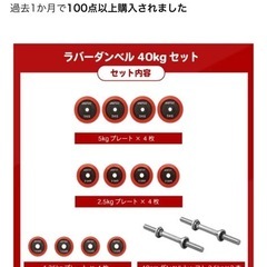 IROTEC（アイロテック） ラバー ダンベル 40KGセットの画像