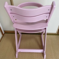 ♬パステルピンク♫ 木製ベビーチェア ハイチェアの画像