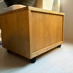 サイドキャビネット サイドワゴン デスクキャビネット ロータイプ キャスター付き プリンターワゴン 収納 ワゴン 北欧 木製 おしゃれ シンプル モダン ロータイプ 天然木 無垢 ナチュラルの画像