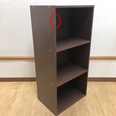 stp-3592　カラーボックス①　3段　幅42cm　こげ茶　棚板固定　収納家具　オープン　収納棚　本棚　収納　小物収納　ラック　カラボ　ダークブラウン　収納ボックスの画像