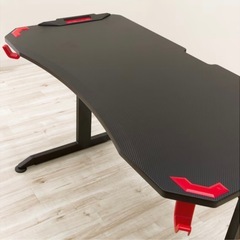「118cm ゲーミングデスク 新品 ブラック/レッド ゲーム環境に最適」の画像