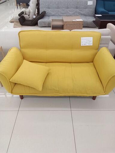 ☆リユースのサカイ日立店☆HJ8457 2人掛けソファ イエロー H22～62