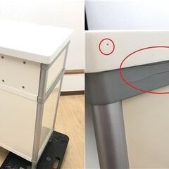 stp-3600　キッチンキャビネット　ホワイト　キッチンカウンター　幅90cm　白系　引出3杯　扉収納　キッチンボード　家電ボード　キッチン収納　しっかりした作り　ニトリ　シルキー 3-90の画像