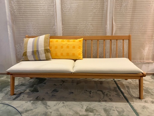 ＊cosine ＊ 旭川家具　スポーク　ベンチ　ソファ　クッション付き