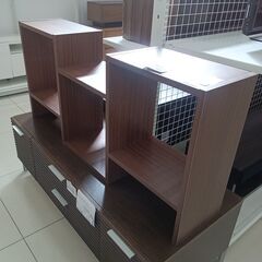 ★リユースのサカイ日立店★HJ8460  収納棚 ダークブラウン H59×D27×W127 クリーニング済み の画像