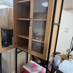 ゴミ箱上食器棚、キッチンラックの画像