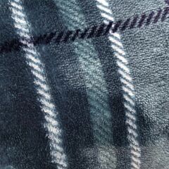 stp-3604　マイクロフリース　大判ひざかけ　152×177　ライフコンフォート　ブルー系　チェック柄　格子柄　ブランケット　ボア付き　コストコの画像