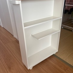 山崎実業(Yamazaki) ハンドル付き スリム トイレラック ホワイト 約W13XD47.5XH68.5cm の画像