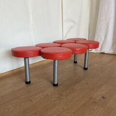 No.186　丸椅子７連ベンチ（豊橋市収集業務課リユース家具）の画像