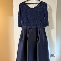 パーティードレス　膝丈　L ネイビー【値下げ交渉OK】の画像