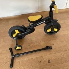 【交渉中】No.188　BeneBene　キッズキックバイク　イエロー　手押し棒付き　ペダルなし（豊橋市収集業務課リユース家具）の画像
