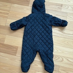 ユニクロ　ウォームパテッドオールインワン　ネイビー　70の画像
