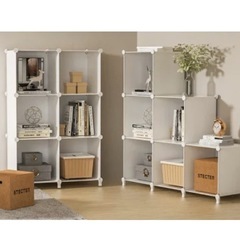 収納棚 大容量 収納ラック 組み立て式 整理棚 収納ボックス 本棚 衣類収納ボックス  ホワイトの画像