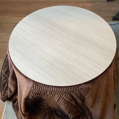 タンスのゲン こたつ 2点セット 【こたつ本体+掛布団】 洗える 幅69cm コーデュロイ 円形 リバーシブル ビターブラウン21300012 33AM 【70475】の画像