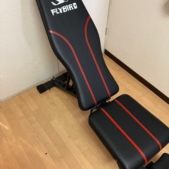 FLYBIRD トレーニングベンチ　小傷有　取説有　折り畳み可　角度調節簡単　組立不要　の画像