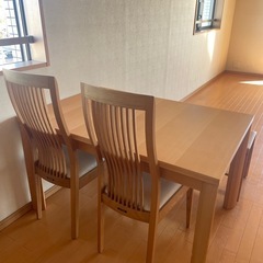 大塚家具　伸縮テーブル　ダイニングセットの画像