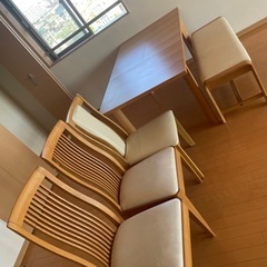 大塚家具　伸縮テーブル　ダイニングセットの画像