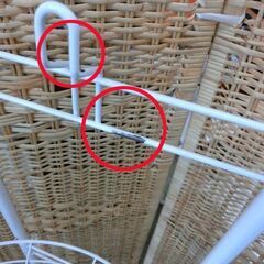 ランドリーバスケット ホワイト 3段 高さ123cm 取り外し可能 バスケット収納 ランドリー収納 洗濯物入れ キャスター付き かご 洗濯かご 札幌市 西野店の画像