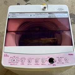ハイアール　全自動洗濯機　５．５ｋｇ　ピンク／ホワイト　２０１９年製　ＪＷ－Ｃ５５ＣＫの画像