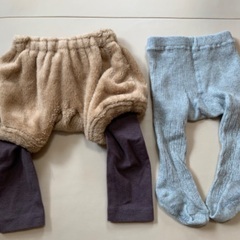 【美品中古】babyGap くまさんタイツ0ヶ月〜12ヶ月　くまさんしっぽの長ズボン　サイズ70の画像