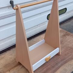【木更津市民限定】木製キッズハンガーラック（2512-19）の画像