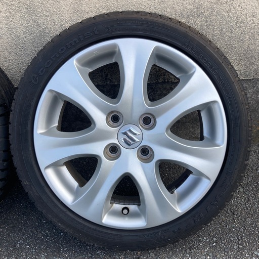 ススギ　4穴　PCD100　スイフト純正アルミホイール　軽用サイズタイヤ　165/50 15インチ　4本セット