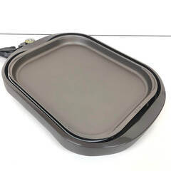 ss8083　タイガー ホットプレート CRC-B300T ブラウン プレート2枚 TIGER 電気プレート これ一台 茶 長方形 波形 平面 卓上 焼肉 お好み焼き 電気調理器具 ホットプレート 中古の画像