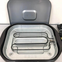 ss8083　タイガー ホットプレート CRC-B300T ブラウン プレート2枚 TIGER 電気プレート これ一台 茶 長方形 波形 平面 卓上 焼肉 お好み焼き 電気調理器具 ホットプレート 中古の画像