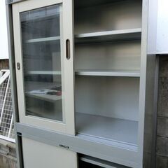 【中古】2段棚 書庫 棚 グレーの画像