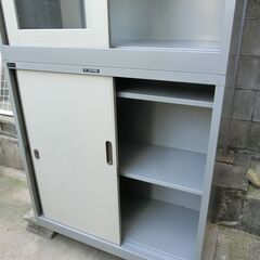 【中古】2段棚 書庫 棚 グレーの画像