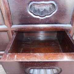 638＞　唐木　花梨　薬棚　薬箪笥　引き出し9個　3段の画像