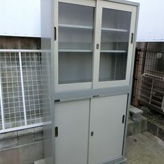 【中古】2段棚 書庫 棚 グレーの画像