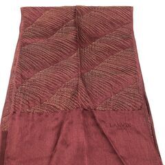 ss8087　LANVIN 帯揚げ帯締めセット ブラウン×ゴールド 箱入り 茶 渋め クール ランバン 帯あげ 帯じめ 成人式 結婚式 女性用 和服 着物 和装小物 帯揚げ＆帯締め 中古の画像